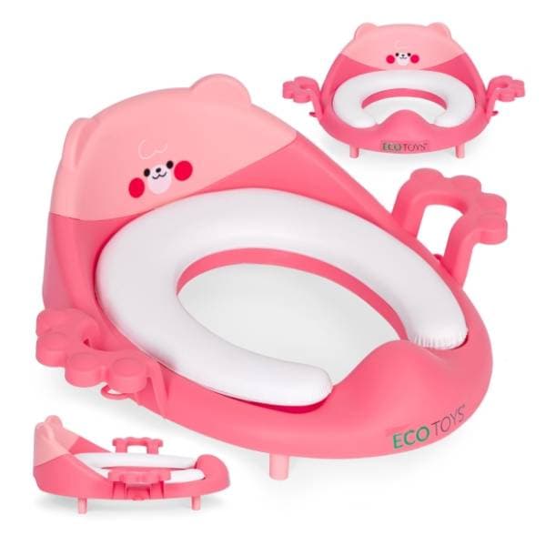 ECO TOYS adapter za wc šolju sa rukohvatima roze 0