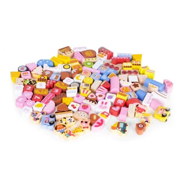 ECO TOYS edukativne drvene kocke set Candy city 116kom 0