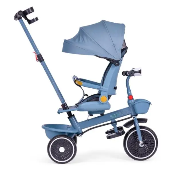 ECO TOYS tricikl 2u1 sa rotirajućim sedištem plavi 1