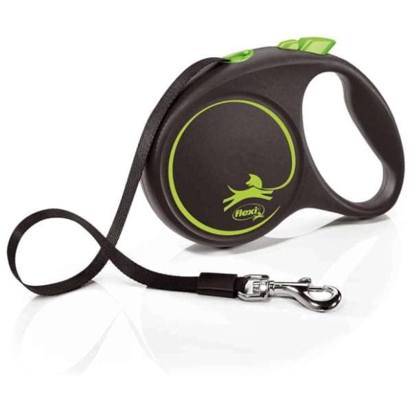 FLEXI Black design tape povodac za pse M 5m zeleni 0