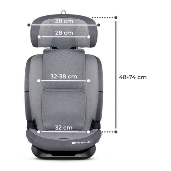 KINDERKRAFT auto sedište Oneto3 i-Size (76-150cm) sivo 2