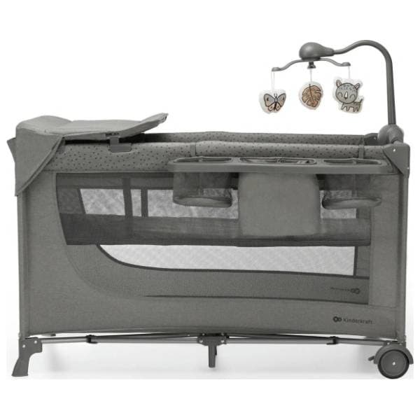 KINDERKRAFT prenosivi krevetac sa dodacima Joy 2 dark grey 1