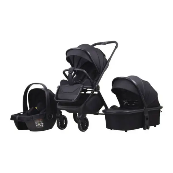 LA MAMA kolica za bebe 3 u 1 Alvi crna 0