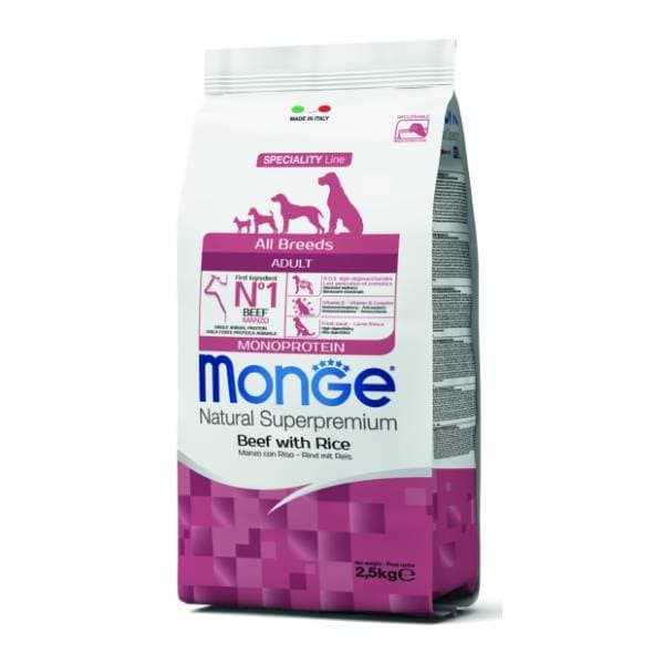 MONGE All breeds adult hrana za pse govedina pirinač 2,5kg 0