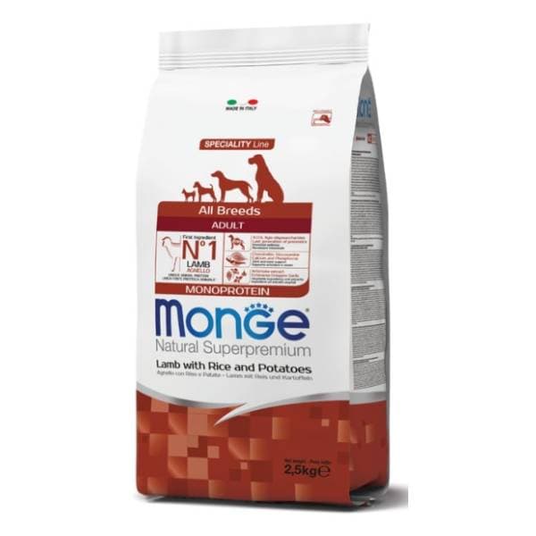 MONGE All breeds adult hrana za pse jagnjetina 2,5kg 0