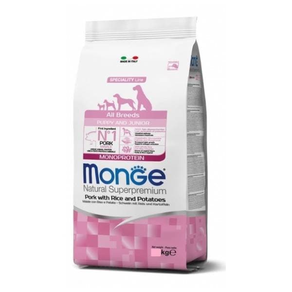 MONGE All breeds puppy&junior hrana za štence svinjetina 12kg 0
