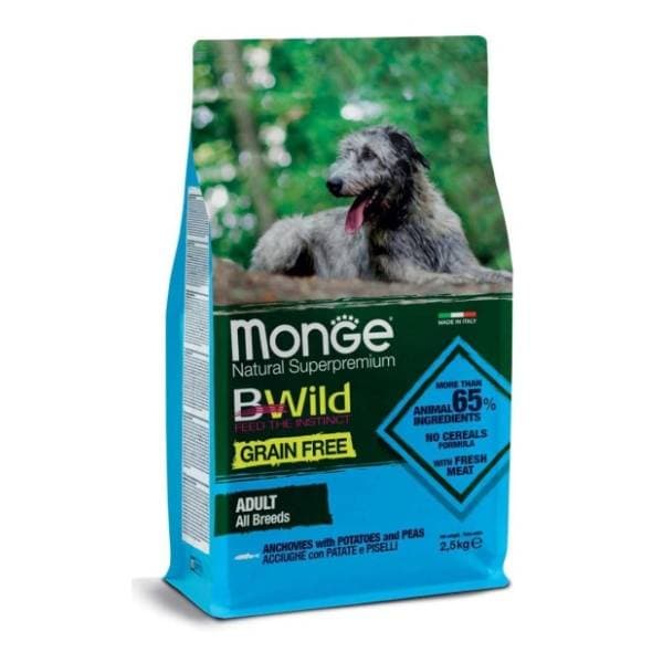 MONGE Bwild all breeds grain free hrana za pse inćun 12kg 0