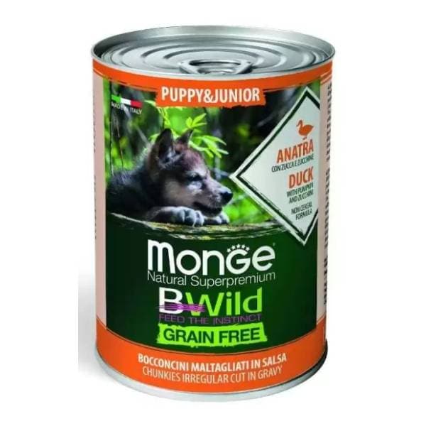 MONGE Bwild puppy junior hrana za pse pačetina 400g 0