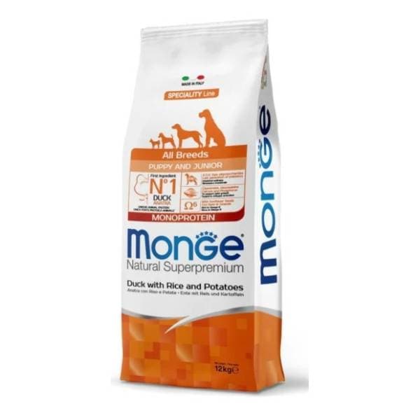MONGE Monoprotein puppy hrana za štenad pačetina 12kg 0