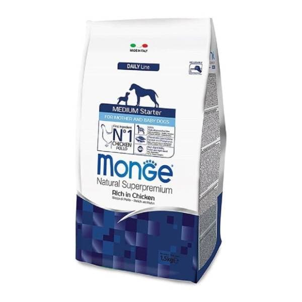 MONGE Medium starter hrana za pse piletina 15kg 0