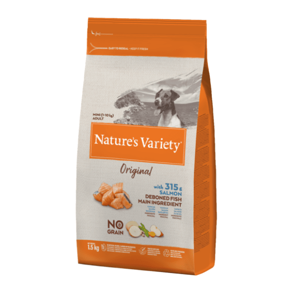 NATURES VARIETY Original mini adult hrana za pse losos 1,5kg 0