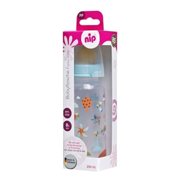 NIP Family Boy flašica 250ml plava i kaučuk cucla (6m+) 0