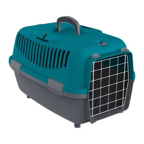 PETMAX Lux 1 transporter metalna vrata tirkizni 0