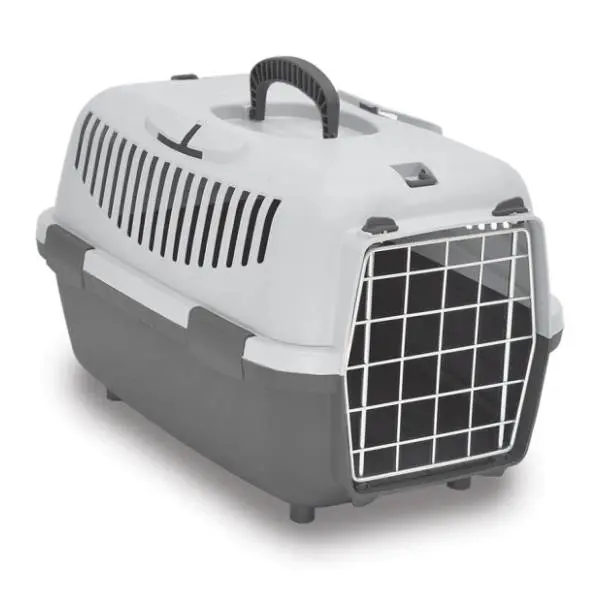 PETMAX Lux 2 transporter metalna vrata sivi 0