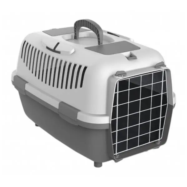 PETMAX Lux 3 transporter metalna vrata sivi 0