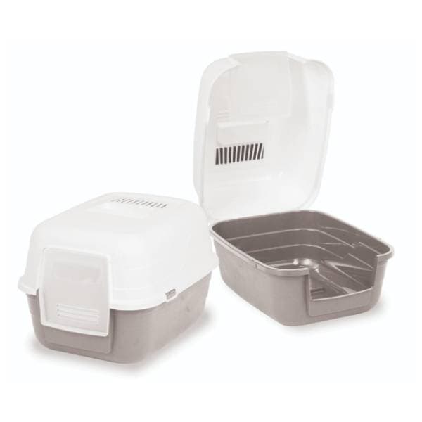 PETMAX Pratic toalet za mačke 32x48x38cm sivi 0