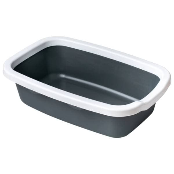 PETMAX pravougaoni toalet za mačke 58x38,5x16cm sivi 0