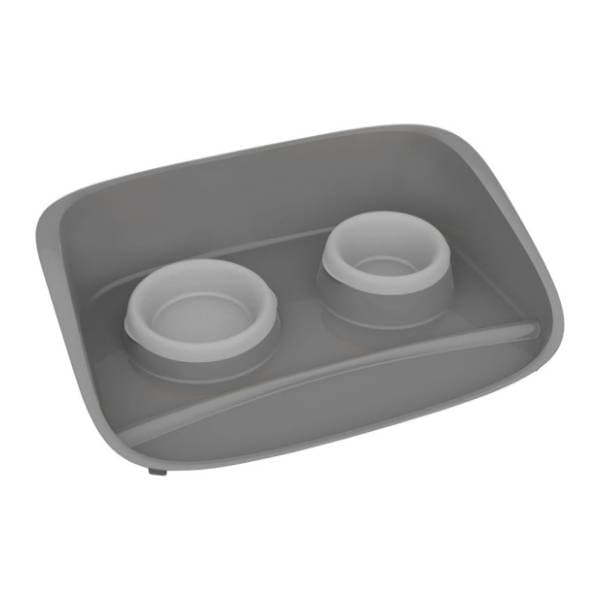 PETMAX Stella set dve činije 0,25+0,3l sivi 0