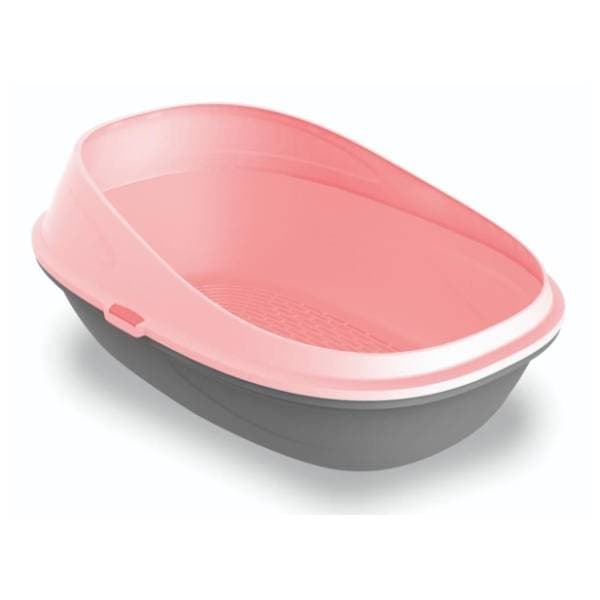 PETMAX toalet za mačke otvorena dupla baza 59x39cm roze 0