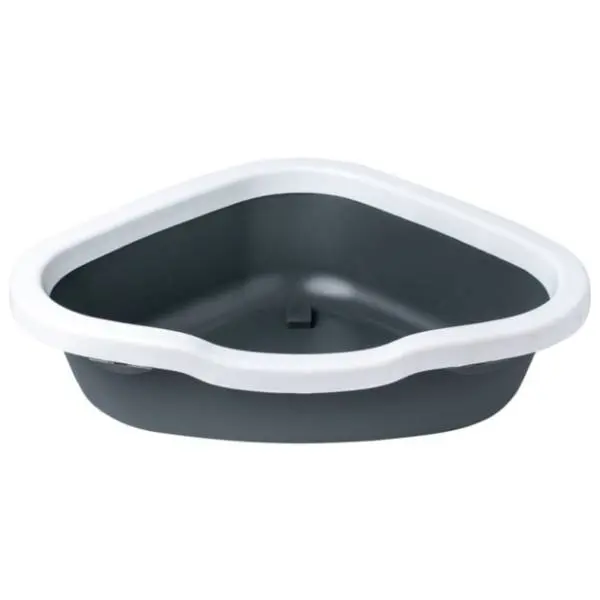 PETMAX ugaoni toalet za mačke otvoreni 55x42,5x14cm sivi 0