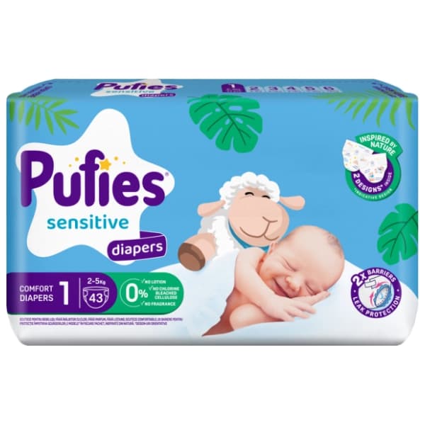 PUFIES pelene sensitive 1 new born 43kom 0