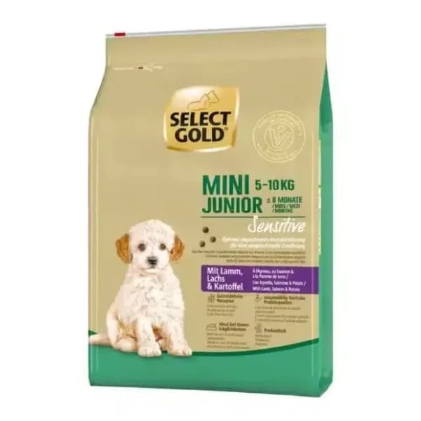 SELECT GOLD Sensitive mini junior jagnjetina i losos 1kg 0
