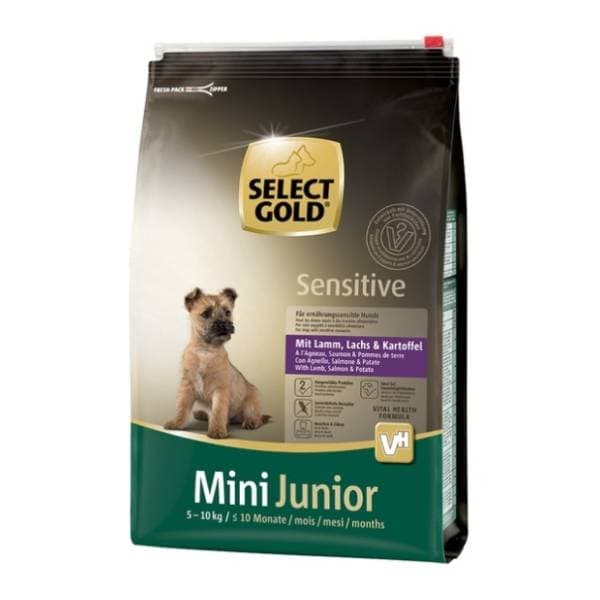 SELECT GOLD Sensitive mini junior jagnjetina i losos 4kg 0
