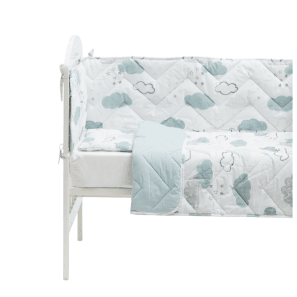 STEFAN posteljina sa ogradicom za bebe Oblak 80 x 120 cm plava 0