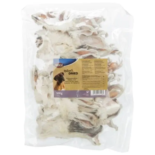 TRIXIE zečje uši sa krznom užina za pse 500g 0