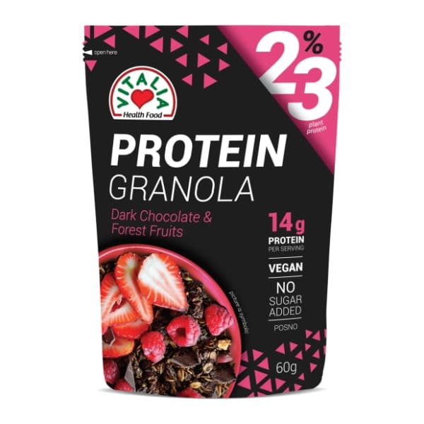 VITALIA Protein granola crna čokolada i crveno voće 60g 0