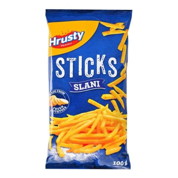 Čips HRUSTY Sticks slani 100g 0