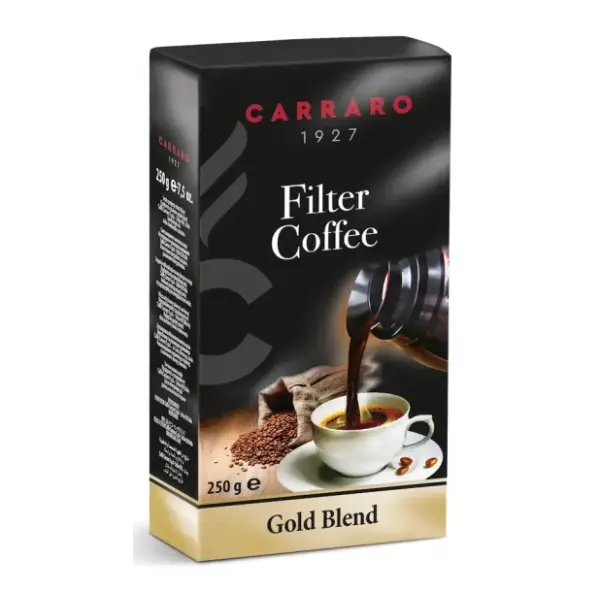 Espresso kafa CARRARO Gold Blend filter mlevena 250g 0
