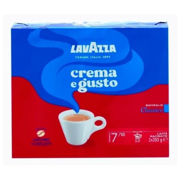 Espresso kafa LAVAZZA Crema E Gusto mlevena 2x250g 0