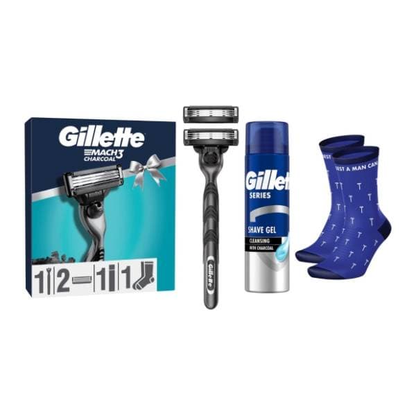 GILLETTE set Mach3 (brijač, gel za brijanje 200ml i čarape) 0