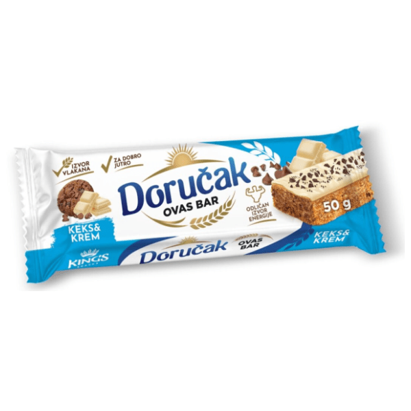 KINGS snacks bar doručak ovas keks krem 50g 0