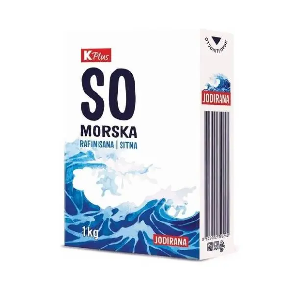 Morska so K PLUS rafinisana 1kg 0