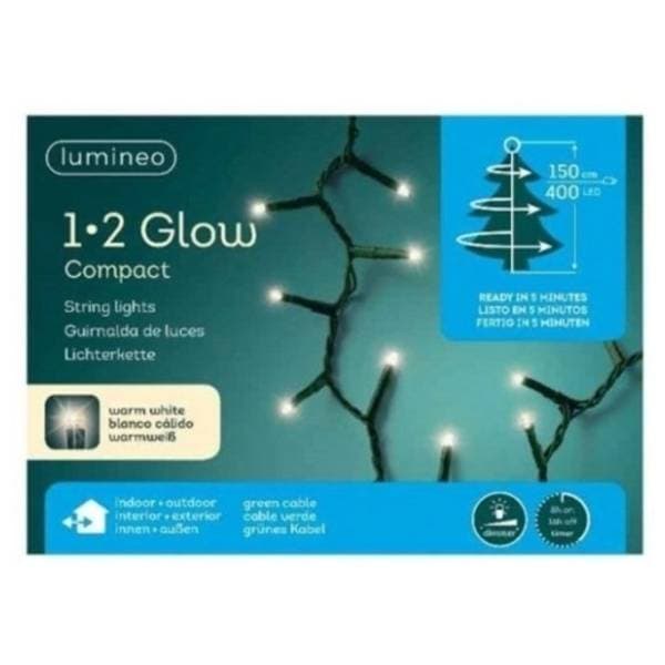 Lampice sa 400 toplo belih LED dioda 1-2 glow Lumineo 1,5m 0
