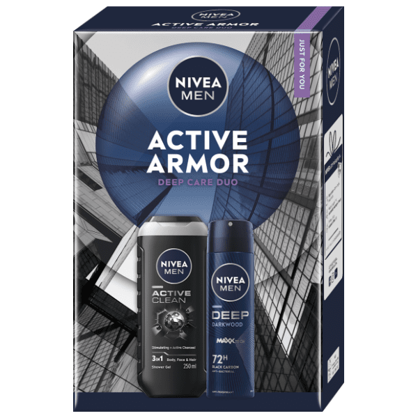 NIVEA Men set Active armor (gel za tuširanje i dezodorans) 0
