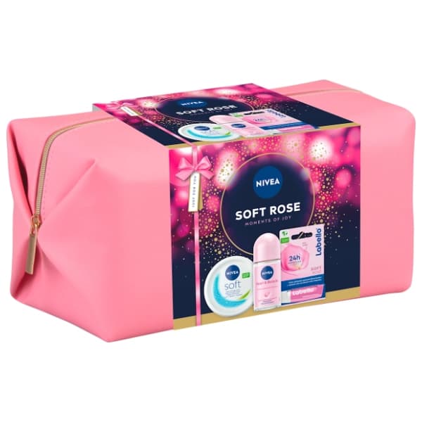 NIVEA set Soft rose (krema, labelo i roll-on) 0