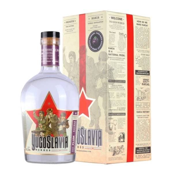 Rakija YUGOSLAVIA heroes šljiva box 0,7l 0