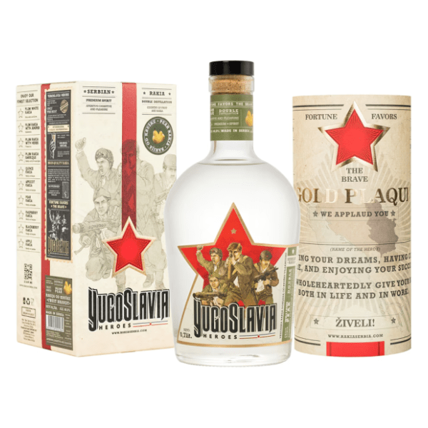 Rakija YUGOSLAVIA heroes viljamovka box 0,7l 0