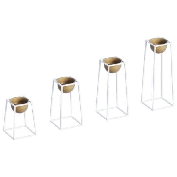 Set saksija WALLXPERT Decorative pot belo-zlatne 0
