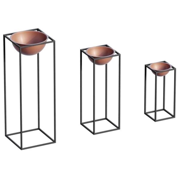 Set saksija WALLXPERT Decorative pot crno-terakota 3kom 0