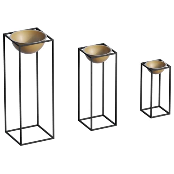 Set saksija WALLXPERT Decorative pot crno-zlatna 3kom 0