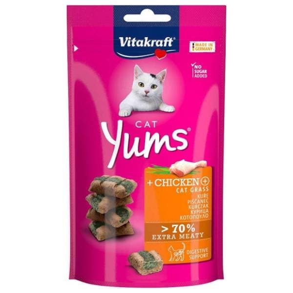 VITAKRAFT Cat yums piletina i mačija trava 60g 0