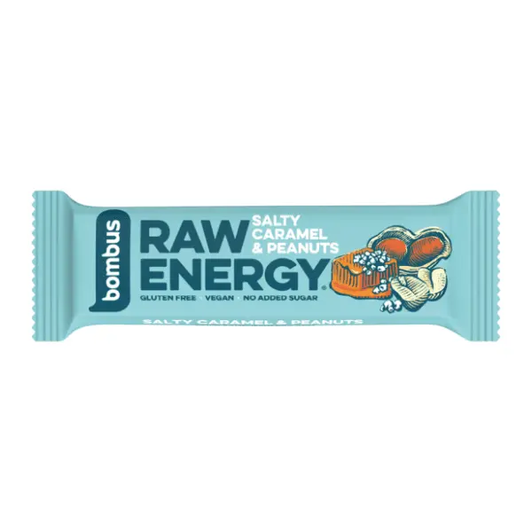 BOMBUS raw energy bar slana karamela i kikiriki 50g 0