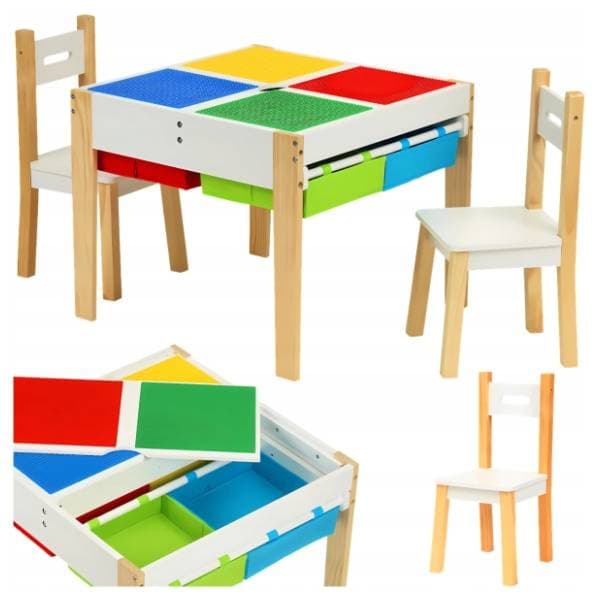 ECO TOYS dečiji set sto i dve stolice šareni 0