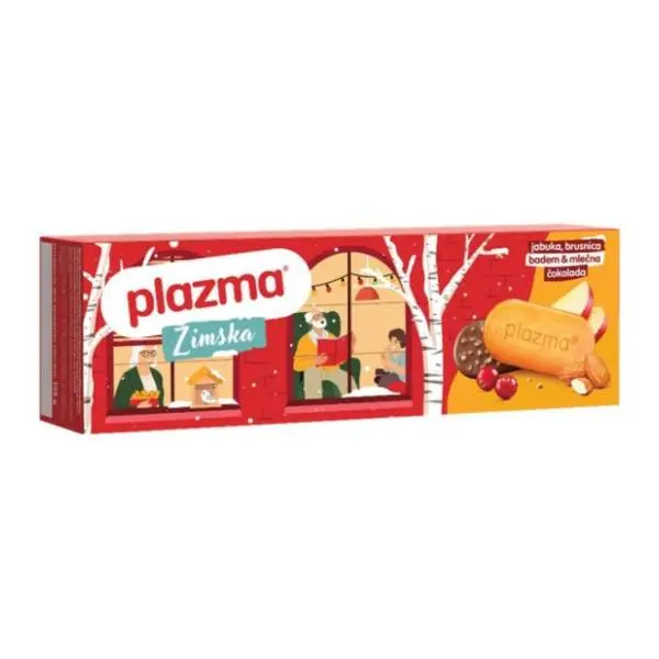 Keks PLAZMA Zimska jabuka, brusnica i čokolada 105g 0