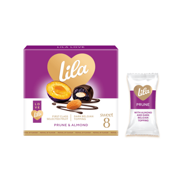 Praline LILA suva šljiva sa bademom u kakao prelivu 200g 0