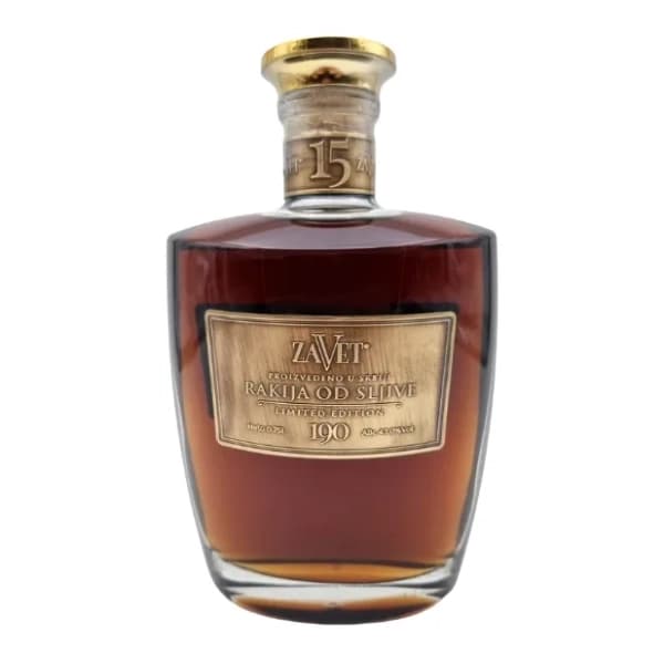 Rakija ZAVET šljiva 15 yo 0,7l 0